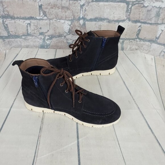Massimo Dutti Botin Peil Serraje Azul Suede Boots Navy Lace  Up Size 39 - Picture 9 of 14